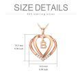 TOUPOP 925 Sterling Silver Moissanite Heart Letter Pendant Necklace-0-4