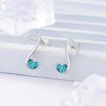 wholesale 925 Sterling Silver Turquoise Heart Music Note Stud Earrings for Women-0-1