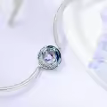 TOUPOP Sterling Silver Blue Crystal Moon Star Bangle Bracelet-0-4