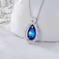 TOUPOP Sterling Silver Crystal Pendant Necklace For Women Birthday Christmas Gifts-0-2