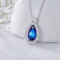 TOUPOP Sterling Silver Crystal Pendant Necklace For Women Birthday Christmas Gifts-0-2
