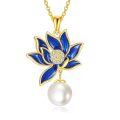 wholesale 925 Sterling Silver Lotus Necklace with Mystical Goddess Symbol - 20mm Pendant, 18-22 Chain, Hypoallergenic Jewelry Gift for Women-0-0