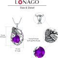 wholesale Sterling Silver Birthstone Raven Necklace for Women-0-2