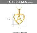 wholesale 14K Gold A Heart Initial Necklace 18 Adjustable Chain-0-4