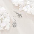 wholesale 925 Sterling Silver Filigree Leaf Drop Earrings with Hook Closure-0-4