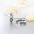 wholesale 925 Sterling Silver Egyptian Anubis Ankh Oxidized Hoop Earrings-0-2