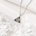 wholesale 925 Sterling Silver & Turquoise Evil Eye Necklace with Wood Inlay, -0-2