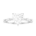 TOUPOP 10k 14k 18k Gold Moissanite Heart Engagement Ring For Women-0-1