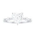 TOUPOP 10k 14k 18k Gold Moissanite Heart Engagement Ring For Women-0-1
