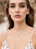 wholesale 925 Sterling Silver Rose Gold Plated Mother Daughter Heart Pendant Necklace I Love You Forever-0-1