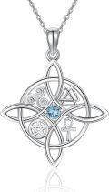 wholesale Sterling Silver Celtic Cross Witches Knot Pendant Necklace Amulet Gift-0-4