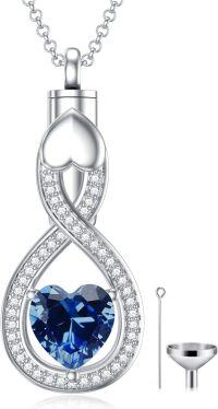 wholesale Sterling Silver Teardrop Urn Necklace for Ashes Men Women-03-09-Teardrop-September-03-09-Teardrop-September