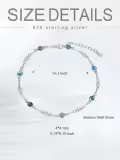 TOUPOP 925 Sterling Silver Natural Stone Ankle Bracelet-0-5