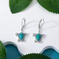 wholesale Sterling Silver Genuine Turquoise Hummingbird Owl Parrot Turtle Dangle Earrings-0-2