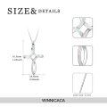 wholesale 925 Sterling Silver Turquoise and White Opal Celtic Cross Pendant Necklace for Women-0-9
