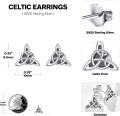 wholesale 925 Sterling Silver Celtic Knot Trinity Stud Earrings for Men & Women - Irish -0-2