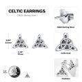 wholesale 925 Sterling Silver Celtic Knot Trinity Stud Earrings for Men & Women - Irish -0-2