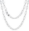 wholesale Sterling Silver Paperclip Chain Necklace 16 26 Italy Made Lobster Clasp-0-6