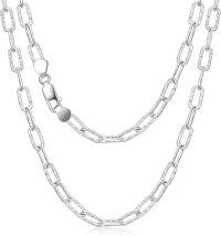 wholesale Sterling Silver Paperclip Chain Necklace 16 26 Italy Made Lobster Clasp-Style 2 18 Inch