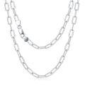 wholesale 925 Sterling Silver White Gold Plated Paperclip Link Chain Necklace-0-6