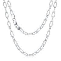 wholesale 925 Sterling Silver Paperclip Chain Necklace Wholesale With Clasp-Style 2 18 Inch