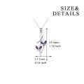 wholesale 925 Sterling Silver Pink Austrian Crystal Infinity Butterfly Pendant Necklace-0-10