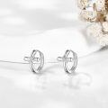 wholesale 925 Sterling Silver Cross Huggie Hoop Stud Earrings with Cubic Zirconia Gift for Women Girls-0-3