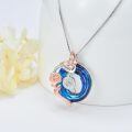 TOUPOP Sterling Silver Blue Crystal Q Initial Butterfly Rose Necklace Gift-0-5
