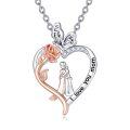 TOUPOP Sterling Silver Mother Necklace I Love You Mom Jewelry-0-0