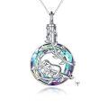 wholesale 925 Sterling Silver Rainbow Crystal Sloth Locket Necklace Gift for Her-0-0