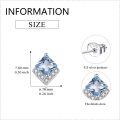 wholesale  Sterling Silver Cubic Zirconia Crystal Birthstone Stud Earrings, March Light Blue-0-1