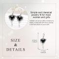 wholesale 925 Sterling Silver Gothic Black Heart Rose Feather Drop Earrings for Women-0-4
