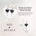wholesale 925 Sterling Silver Gothic Black Heart Rose Drop Earrings With Feather Chain Dangle-0-4
