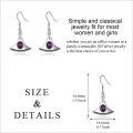 wholesale 925 Sterling Silver Purple Crystal Fan-Shaped Drop Earrings for Women and Girls-0-4