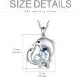 wholesale TOUPOP Dolphin Gifts For Women S925 Sterling Silver Dolphin Necklace With Blue Heart Crystal Ocean Cute Animals Pendant Jewelry Gifts For Women Daughter Birthday -0-3