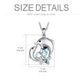 TOUPOP Sterling Silver Blue Crystal Dolphin Necklace For Women-0-3