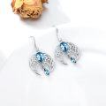 wholesale Sterling Silver Crystal Celtic Moon Dangle Earrings Birthstone Gift-0-13