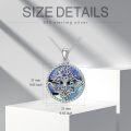 wholesale 925 Sterling Silver Tree of Life with Ravens and Abalone Shell Pendant Necklace for Men-0-1