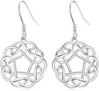 wholesale 925 Sterling Silver Celtic Knot Drop Earrings - Irish s for Women-Celtic Style-7