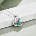 wholesale 925 Sterling Silver Abalone Shell Heart Pendant Necklace for Women - Always My Sister Forever Friend-0-2
