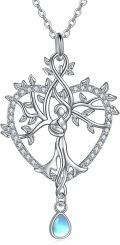 wholesale 925 Sterling Silver Celtic Tree of Life with Abalone and Moonstone Pendant Necklace for Women-0-0