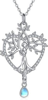 wholesale 925 Sterling Silver Celtic Tree of Life with Abalone and Moonstone Pendant Necklace for Women-D-Tree of Life