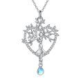 wholesale 925 Sterling Silver Celtic Tree of Life with Abalone and Moonstone Pendant Necklace for Women-0-0