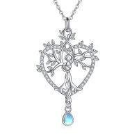 wholesale 925 Sterling Silver Celtic Tree of Life with Abalone and Moonstone Pendant Necklace for Women-D-Tree of Life