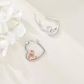 wholesale 925 Sterling Silver Squirrel Heart Hoop Dangle Earrings Cute Animal s for Women-0-1