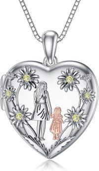 wholesale TOUPOP Mothers Day Gifts For Mom Locket Necklace S925 Sterling Silver Family Friendship Necklace For Women Birthday Mother's Day Gifts For Mom Daughter Grandma Granddaughter Sisters (mom&daughter) -undefined