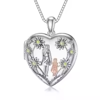 TOUPOP Sterling Silver Locket Necklace Gift for Mom Daughter-undefined