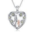 TOUPOP Sterling Silver Locket Necklace Gift for Mom Daughter-0-0
