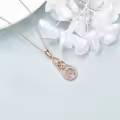 wholesale 925 Sterling Silver Celtic Knot Infinity Necklace Wholesale with Yellow Jade Stone - Faith Jewelry-0-8