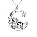 TOUPOP 925 Sterling Silver Crystals Cow Pendant Necklace Women Gifts-0-0
